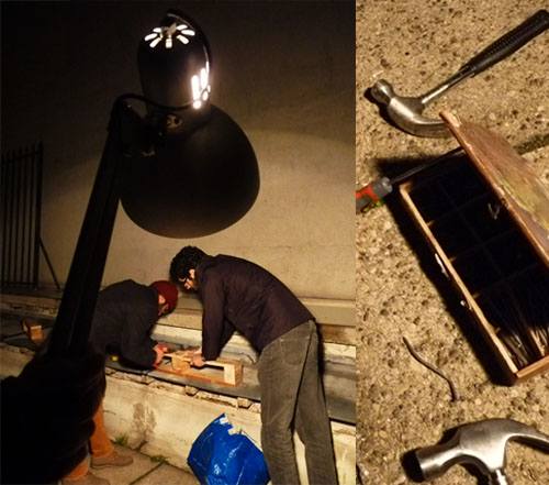 Atelier nocturne sur le toit