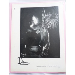 Ancienne publicité originale noir & blanc pour le Cristal de Daum 1952