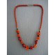 Collier en perles de verre et plastique imitation corail