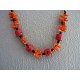 Collier en perles de verre et plastique imitation corail