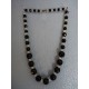 Collier en perles de verre noir et transparent