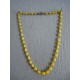 Collier vintage de perles olives en verre jaune