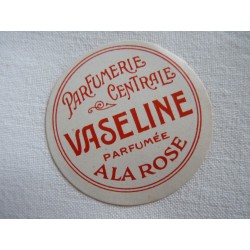 Etiquette ronde Vaseline parfumée à la rose