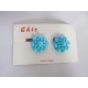 Boucles d'oreilles clips fleurs bleues