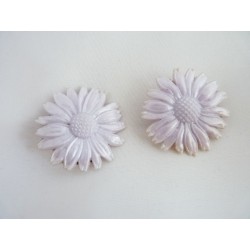 Boucles d'oreilles clips marguerites