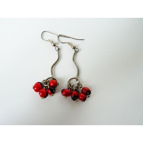 Boucles d'oreilles en graines de caconnier