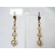 Boucles d'oreilles vintage avec 3 perles imitation culture