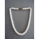 Collier en perles de pâte de verre blanche