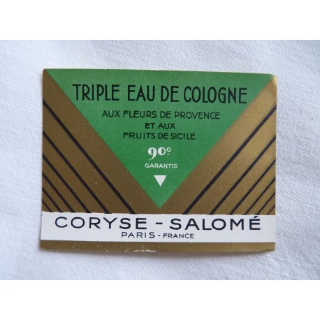 Etiquette Triple Eau de Cologne de Coryse Salomé