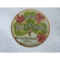 Etiquette Savon Trèfle Ecarlate de Victor Vaissier