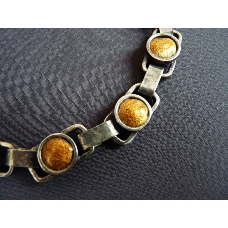Bracelet en métal émaillé jaune