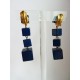 Boucles d'oreilles clips cubes de bois