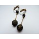 Boucles d'oreilles clips perles noires