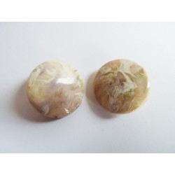 Boucles d'oreilles clips vintage beiges