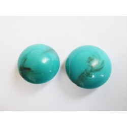 Boucles d'oreilles clips vintage turquoises