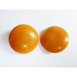 Boucles d'oreilles clips vintage ronds oranges