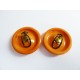 Boucles d'oreilles clips vintage ronds oranges