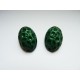 Boucles d'oreilles clips vintage ovales verts