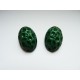 Boucles d'oreilles clips vintage ovales verts