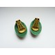 Boucles d'oreilles clips vintage ovales verts