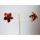 Boucles d'oreilles clips fleurettes marrons