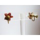 Boucles d'oreilles clips fleurettes marrons