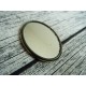 Ancien petit miroir ovale de sac 1900