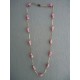 Collier en perles pâte de verre rose