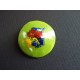 Broche pastille en métal émaillé multicolore