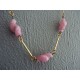 Collier en perles pâte de verre rose