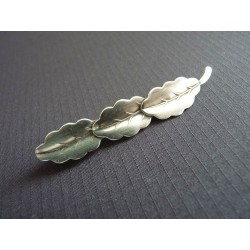 Broche feuilles de chêne en argent