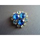 Broche vintage à strass bleus