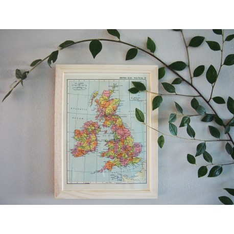 Ancienne carte des Iles Britanniques années 1950