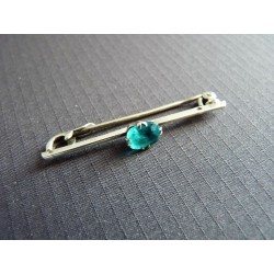 Broche barrette argent et aigue marine