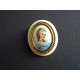 Broche vintage médaillon portrait de femme en Limoges