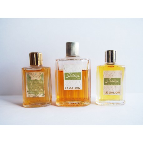 Lot de 3 anciennes miniatures de parfum Sortilège de Le Galion