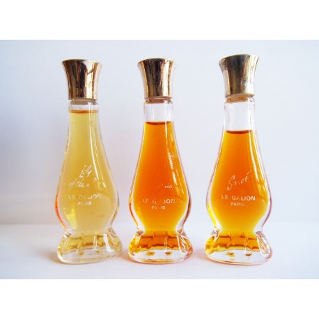 Lot de 3 anciennes miniatures de parfum Le Galion