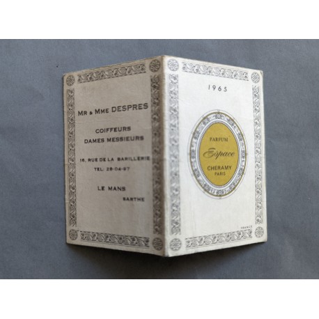 Ancien calendrier parfumé 1965 Espace de Cheramy