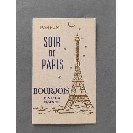 Ancienne carte parfumée Soir de Paris de Bourjois
