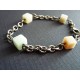 Bracelet argent et petits cubes en pierre naturelle