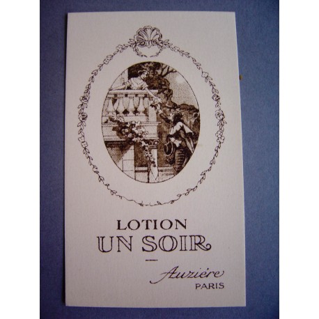 Ancienne carte parfumée Lotion Un soir de Auzière