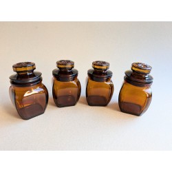Lot de 4 flacons ambrés