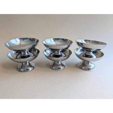 Lot de 6 coupes à glace en inox