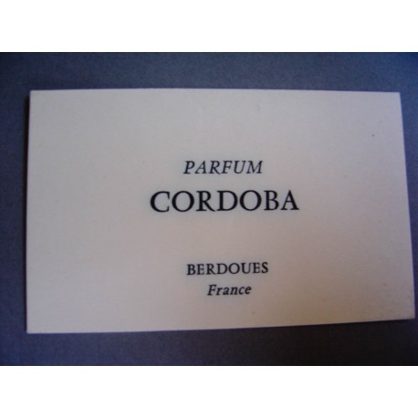 Ancienne carte parfumée Cordoba de Berdoues