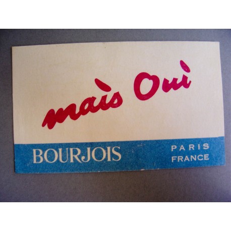 Ancienne carte parfumée Mais oui de Bourjois