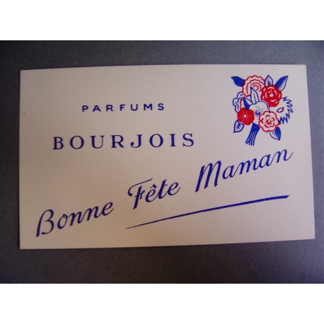 Ancienne carte parfumée Bonne fête Maman de Bourjois