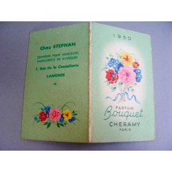 Ancien calendrier parfumé 1950 Bouquet de Cheramy