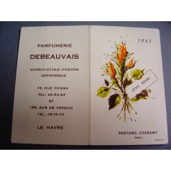 Ancien calendrier parfumé 1963 Joli Soir de Cheramy