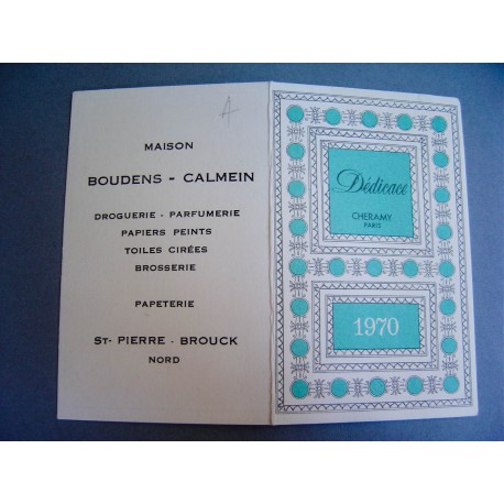 Ancien calendrier parfumé 1970 Dédicace de Cheramy