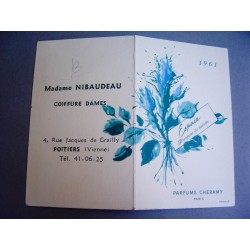 Ancien calendrier parfumé 1961 Espace de Cheramy